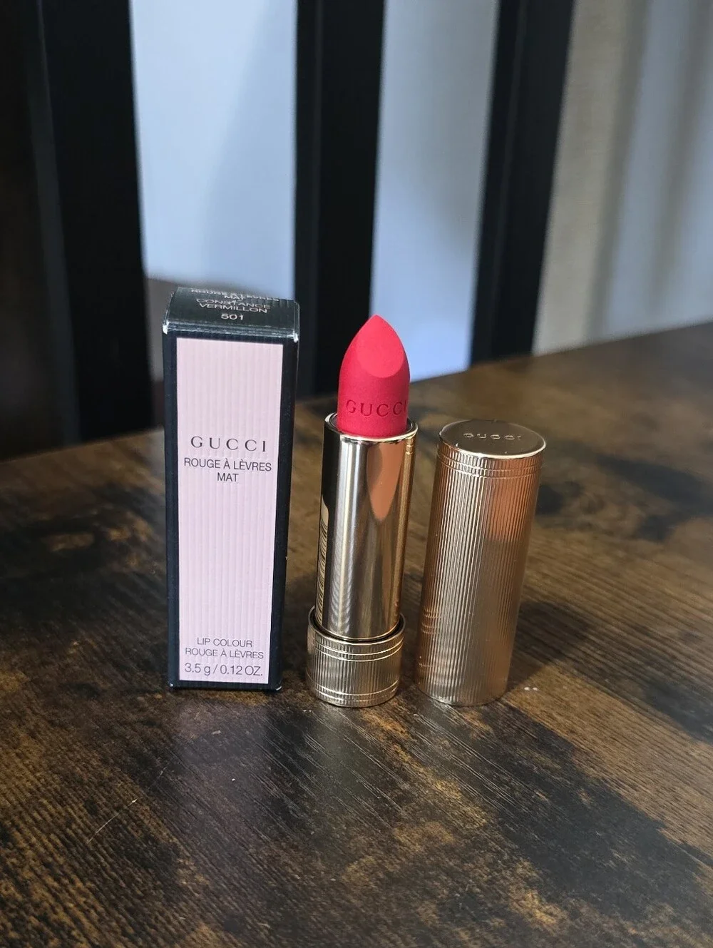 Gucci Matte Lipstick- Constance Vermillion Red